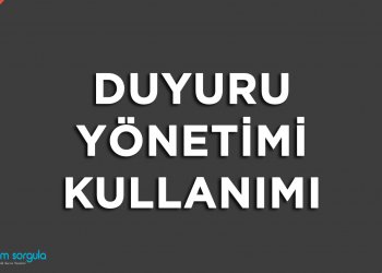 Duyuru Yönetimi Kullanımı